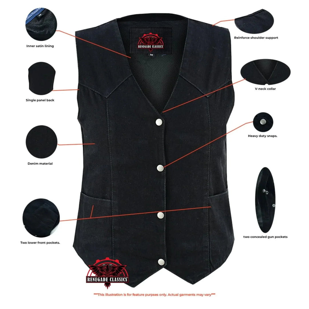 Breezy women's denim vest