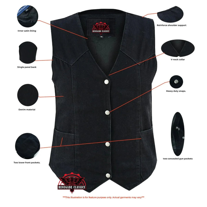 Breezy women's denim vest