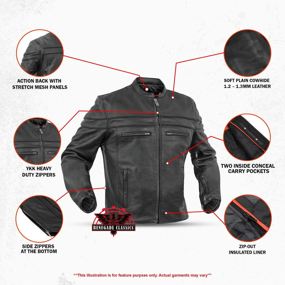 Full Hand Leather Motorcycle Jacket