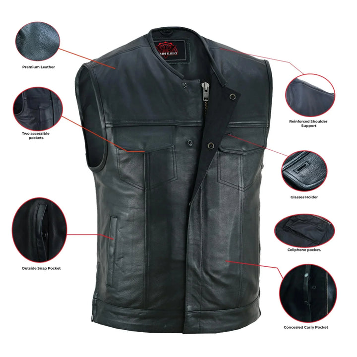 Maverick - Men's Motorcycle Leather Vest