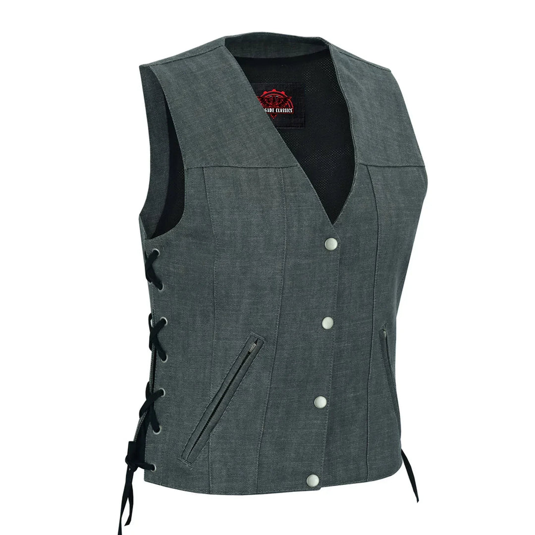 Storm Gray women's denim vest