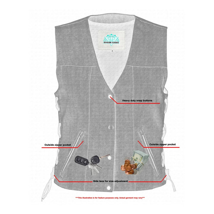 Storm Gray women's denim vest