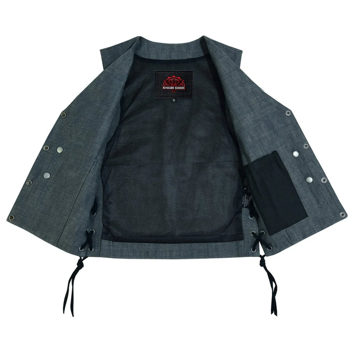 Storm Gray women's denim vest
