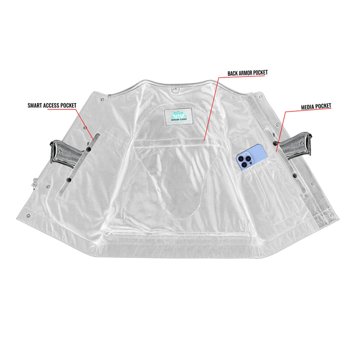 Target Men's Leather Motorcycle Vest – Black