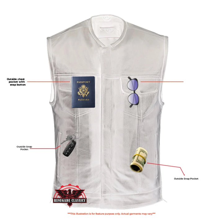Maverick - Men's Motorcycle Leather Vest