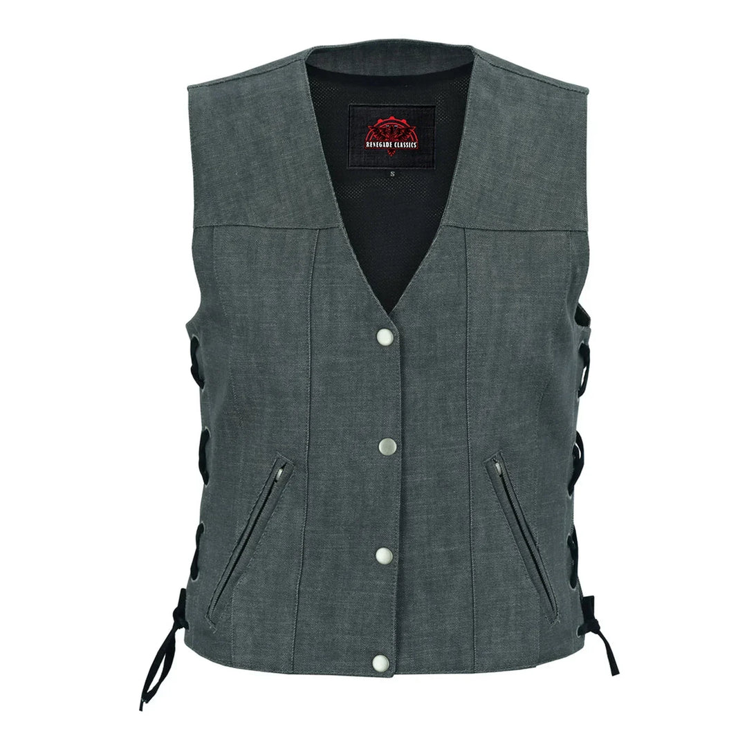 Storm Gray women's denim vest