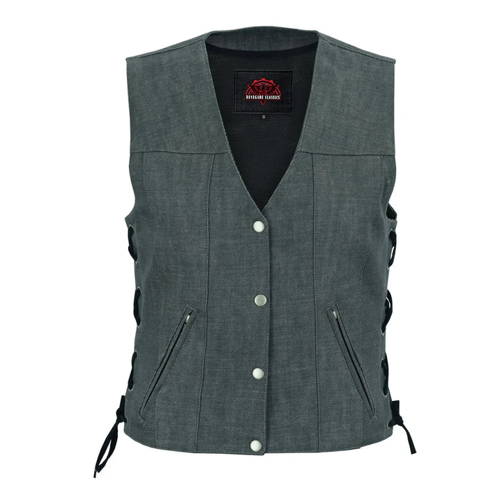 Storm Gray women's denim vest