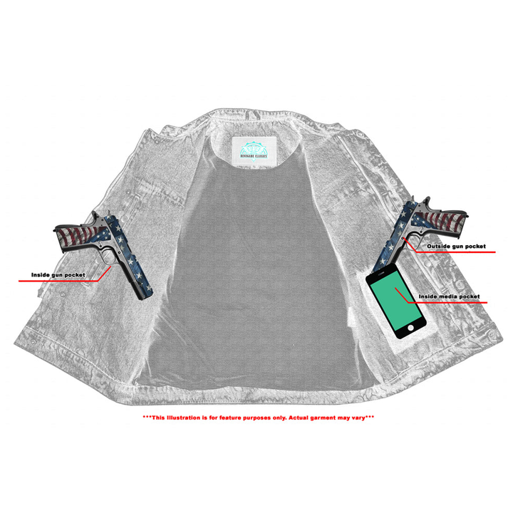 DM Men's Blue Denim Motorcycle Vest with Lace & Pockets