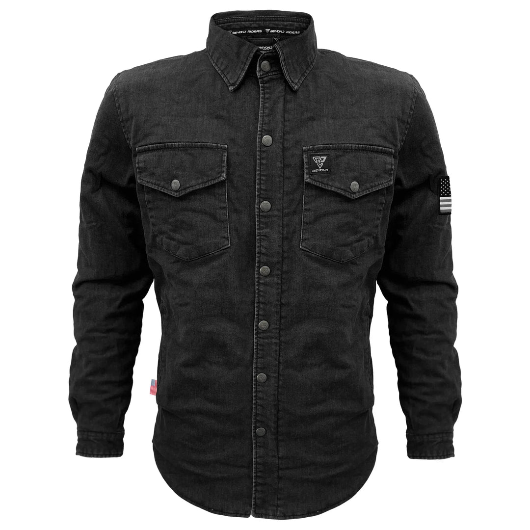 Protective Jeans Jacket - Black with Pads