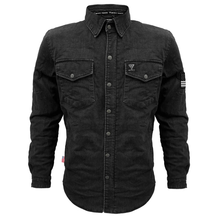 Protective Jeans Jacket - Black with Pads