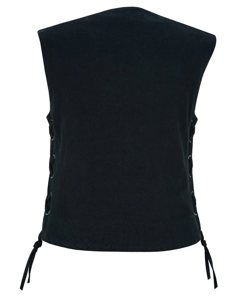 Blackened Black Womens denim vest