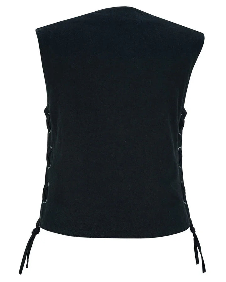 Blackened Black Womens denim vest