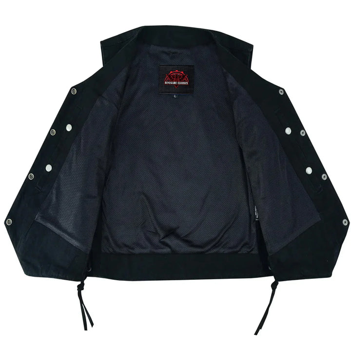 Blackened Black Womens denim vest
