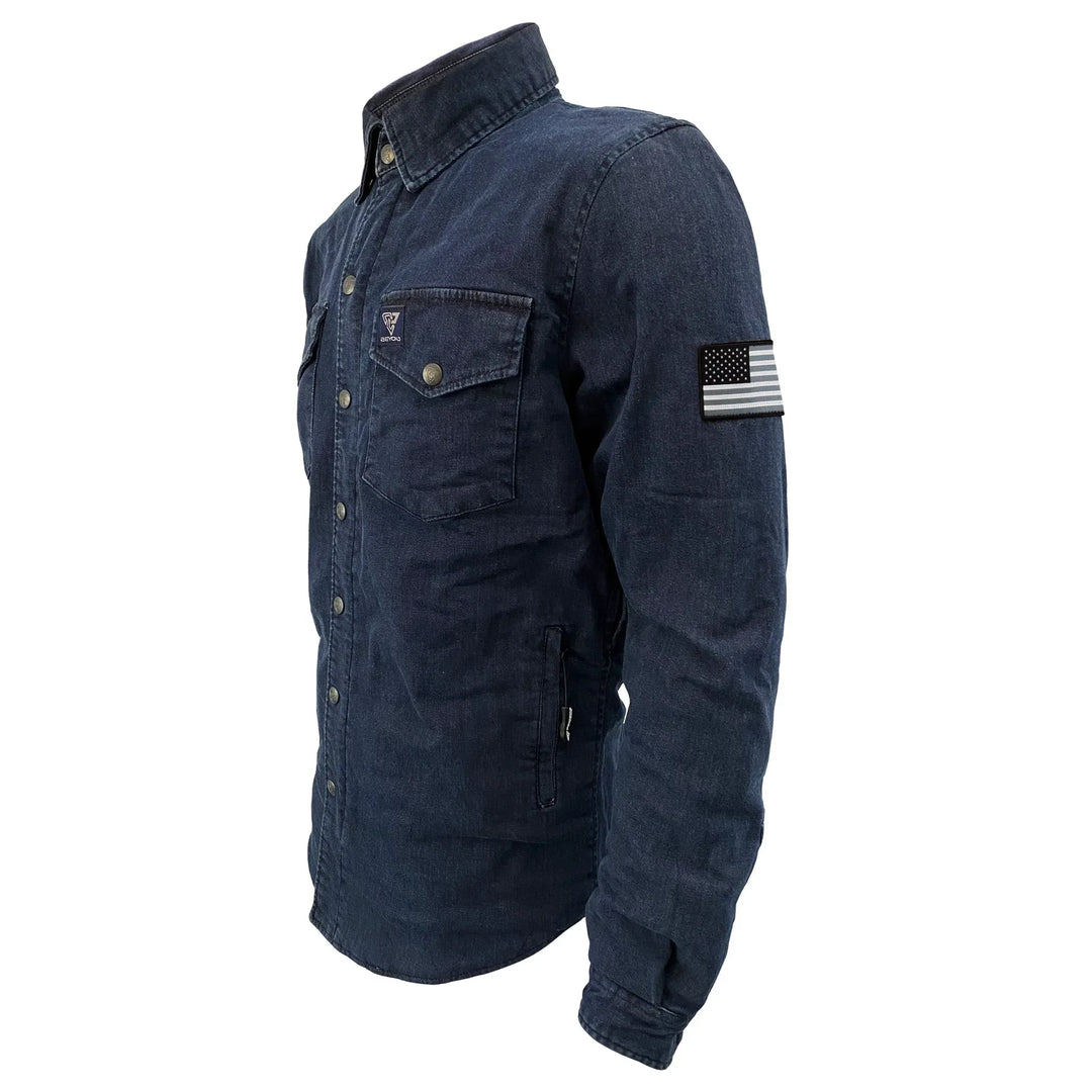 Protective Jeans Jacket - Blue Indigo with Pads