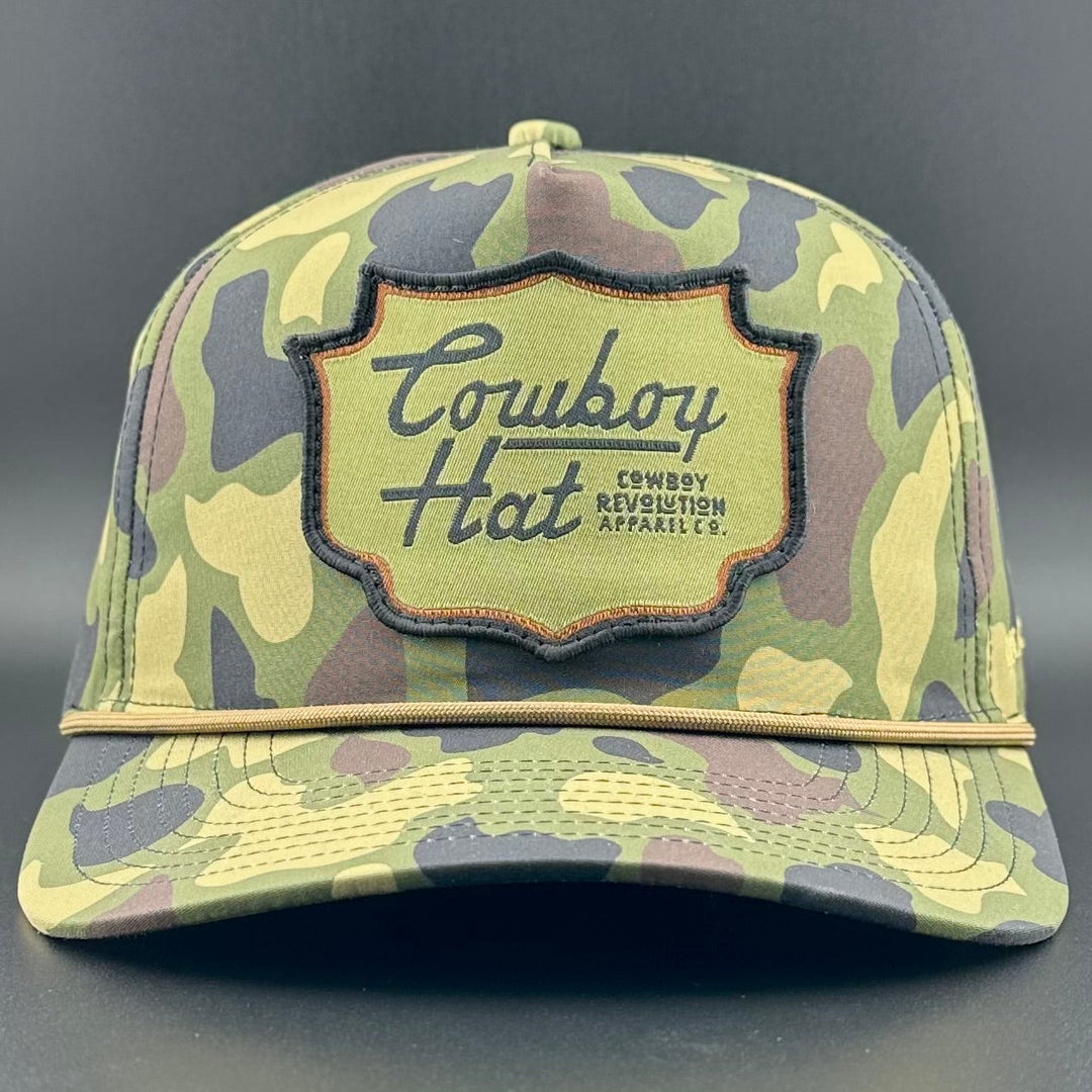 Woodland Camo Patch “Cowboy Hat” - Performance Rope Hat