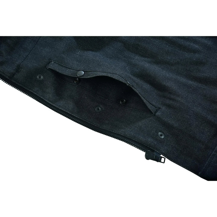 Blackfusion Men's Leather-Denim Combo Motorcycle Vest