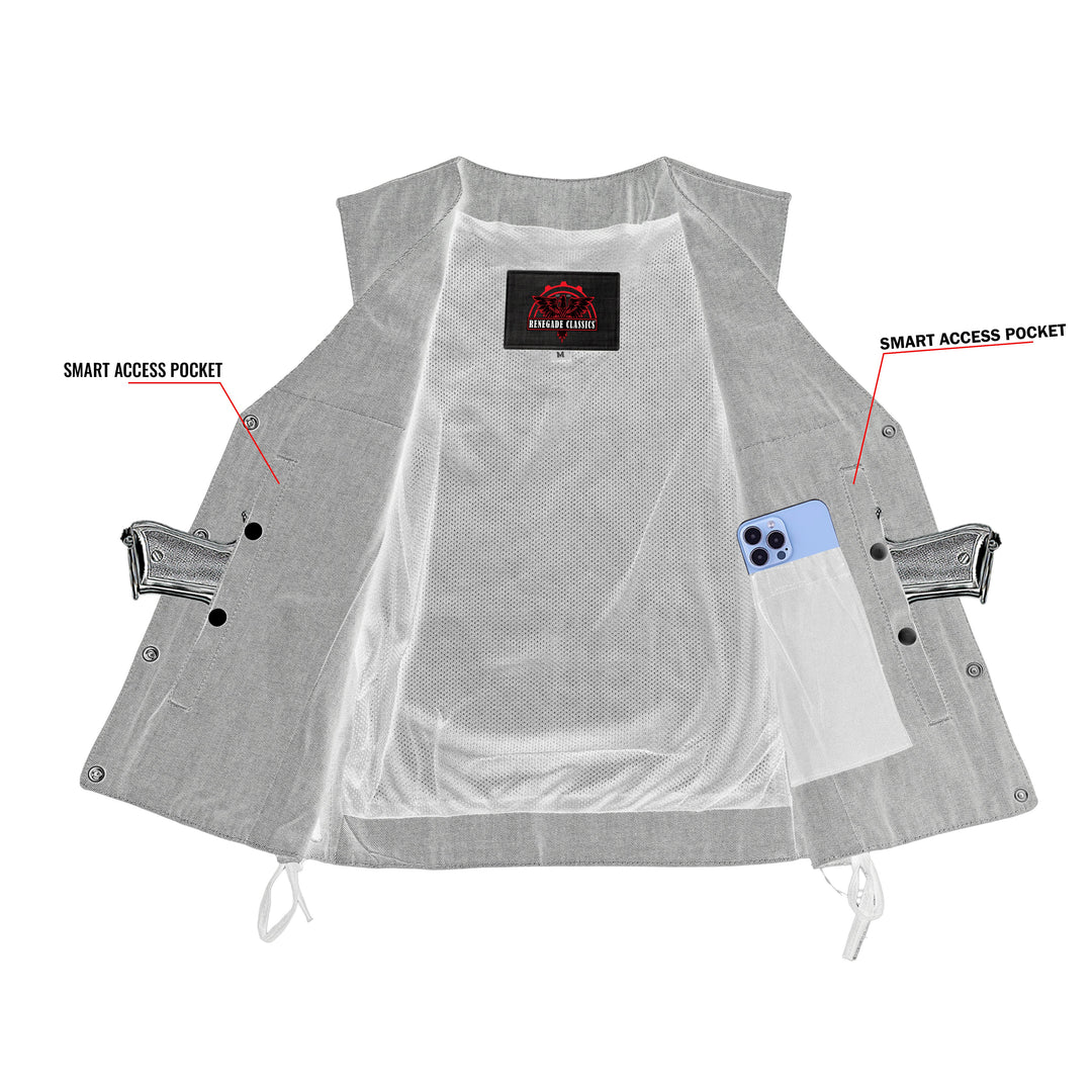 Storm Gray women's denim vest