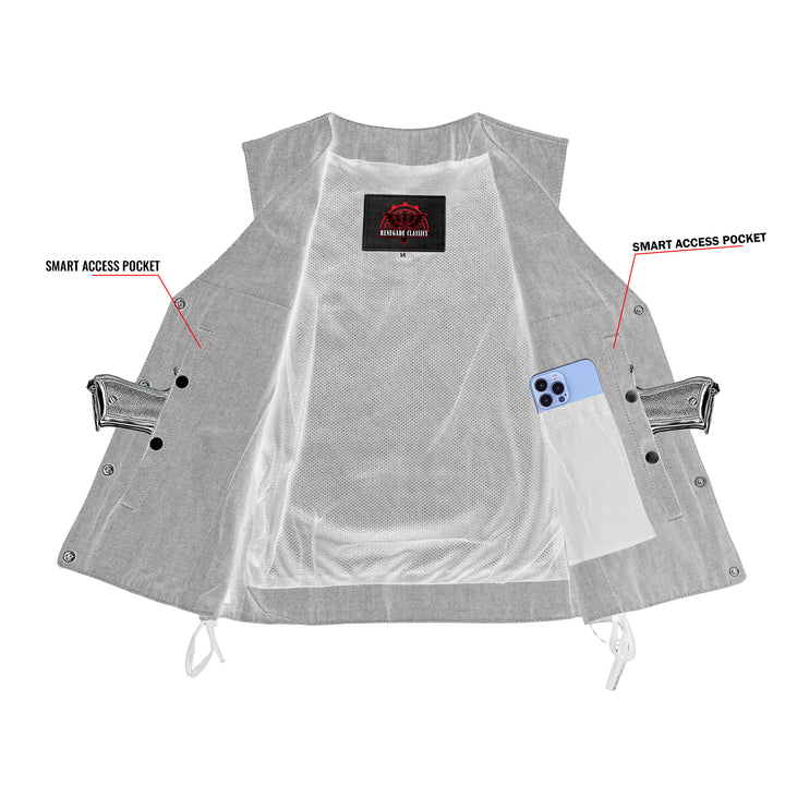 Storm Gray women's denim vest