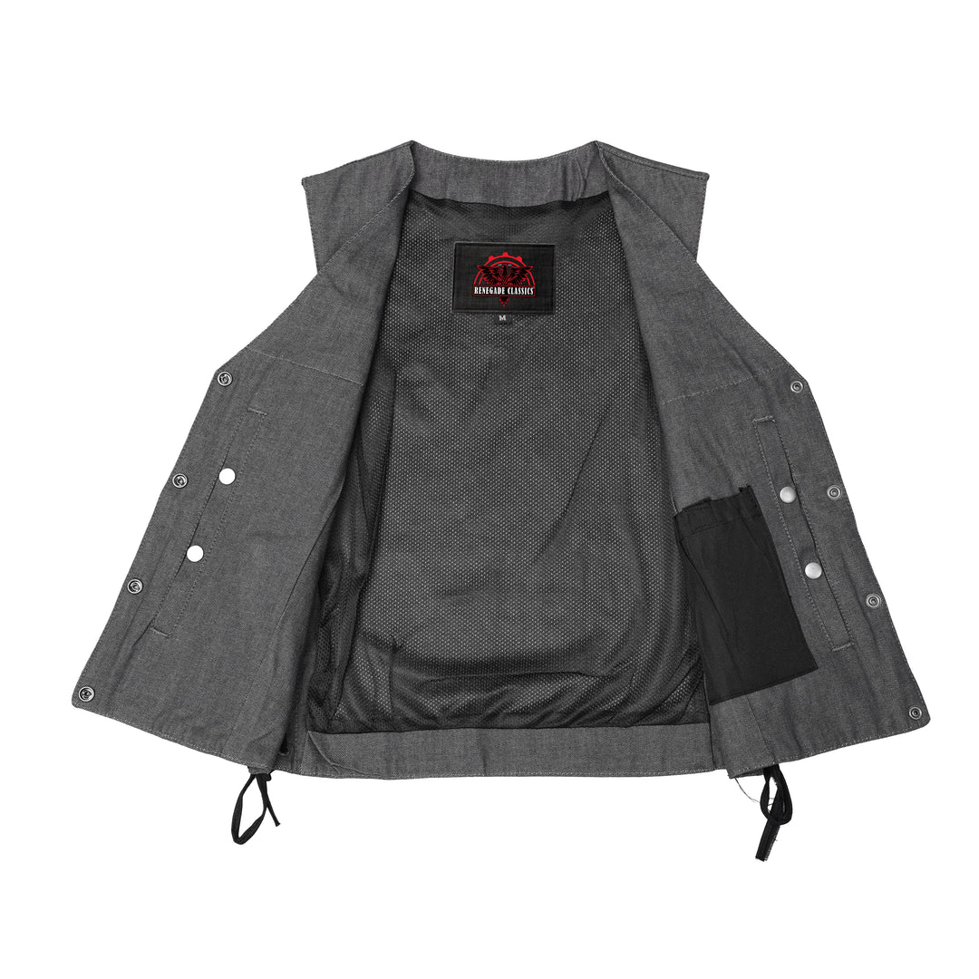 Storm Gray women's denim vest