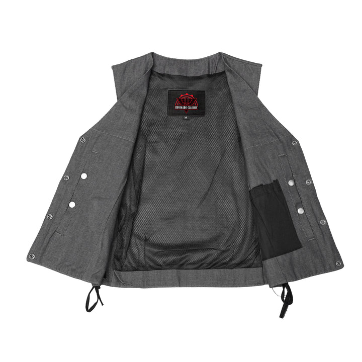 Storm Gray women's denim vest