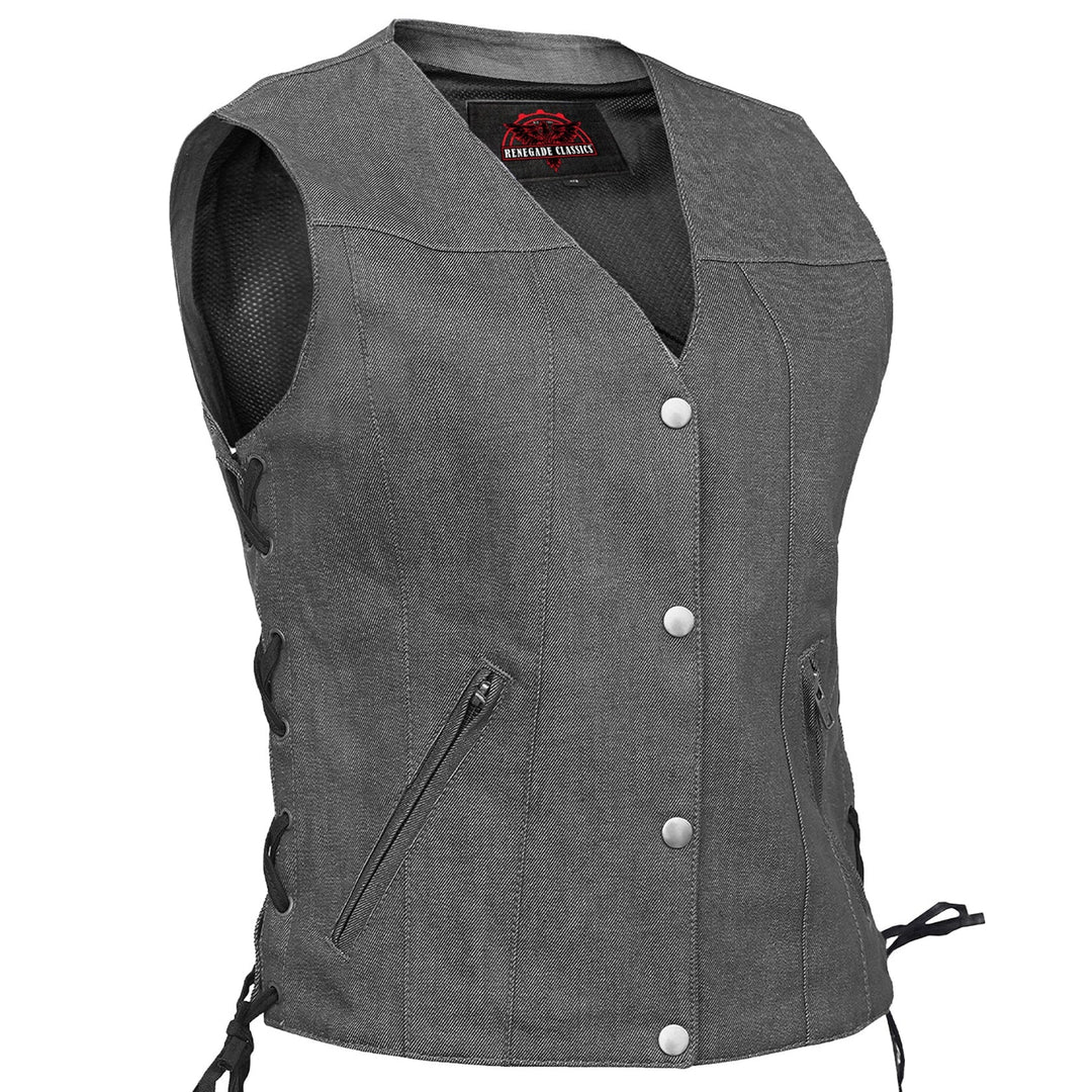 Storm Gray women's denim vest