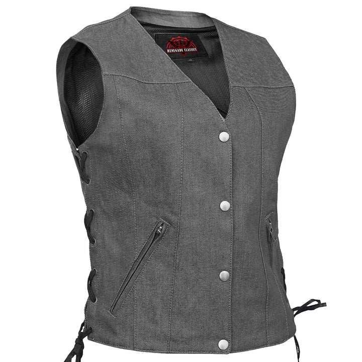 Storm Gray women's denim vest