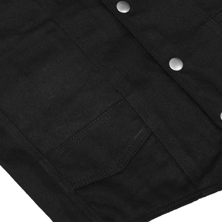 Blackened Black Womens denim vest