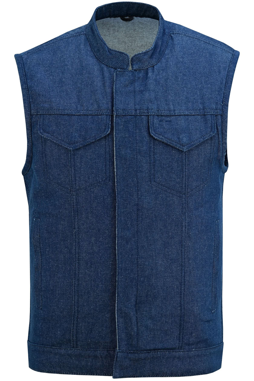 True blue Men's Denim Motorcycle Vest