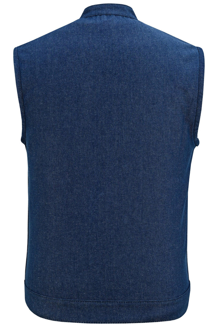 True blue Men's Denim Motorcycle Vest