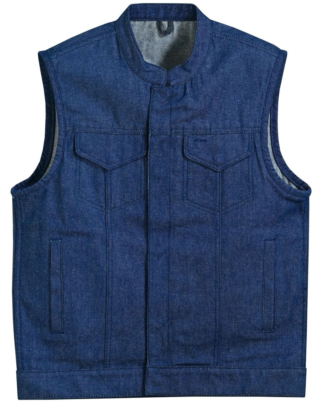 True blue Men's Denim Motorcycle Vest