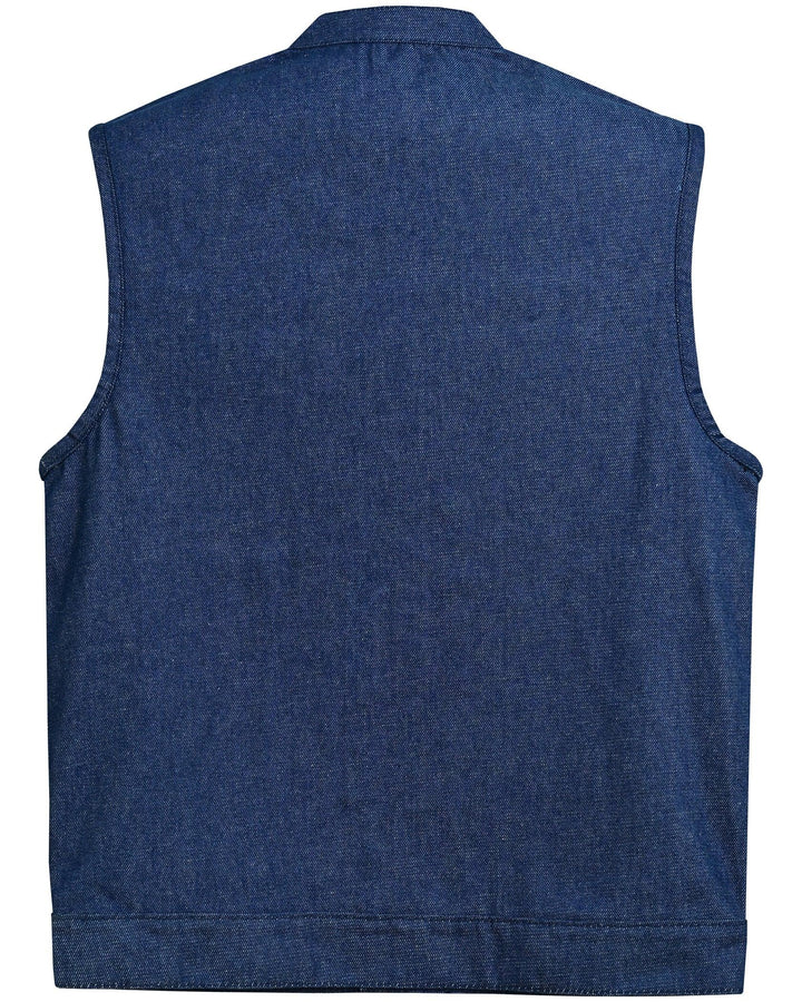 True blue Men's Denim Motorcycle Vest