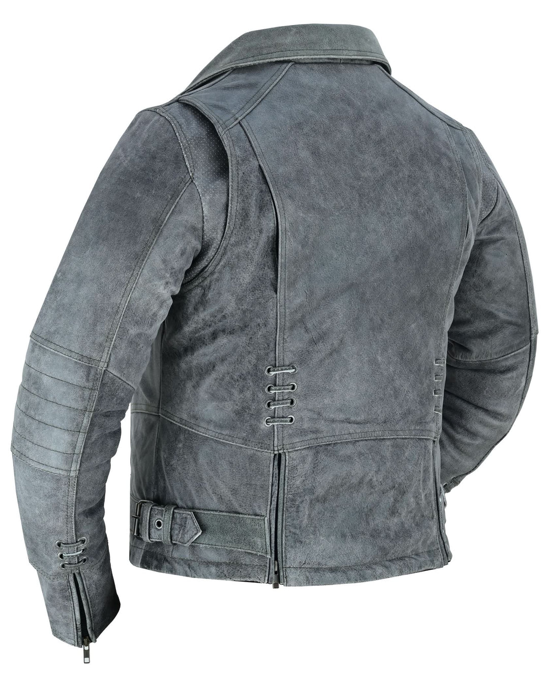 Frost Fury Women's Leather Biker Jacket – Gray