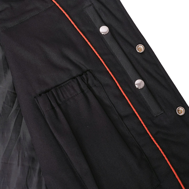 Wild Nickel Men's Leather Motorcycle Vest - Black