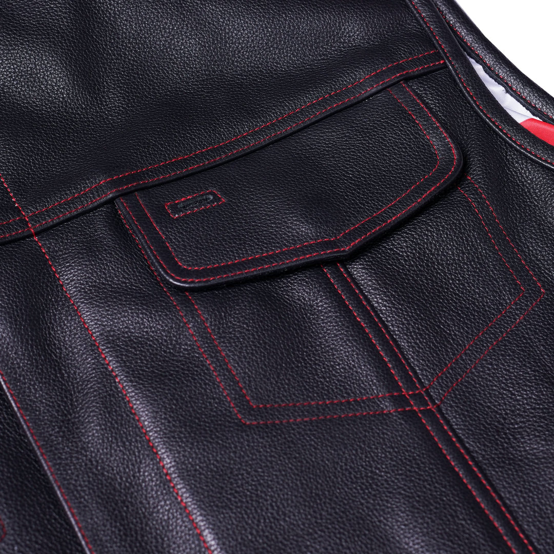 American Core Men's Leather Motorcycle Vest