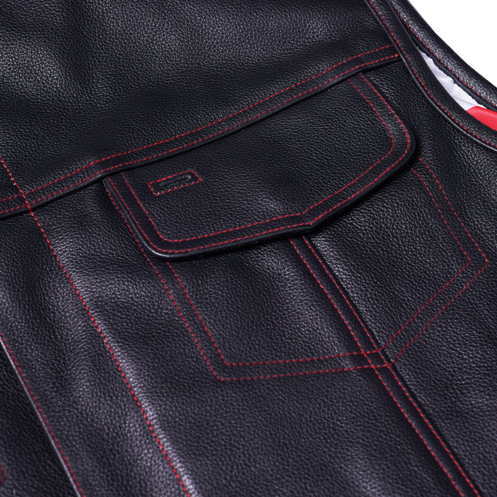 American Core Men's Leather Motorcycle Vest