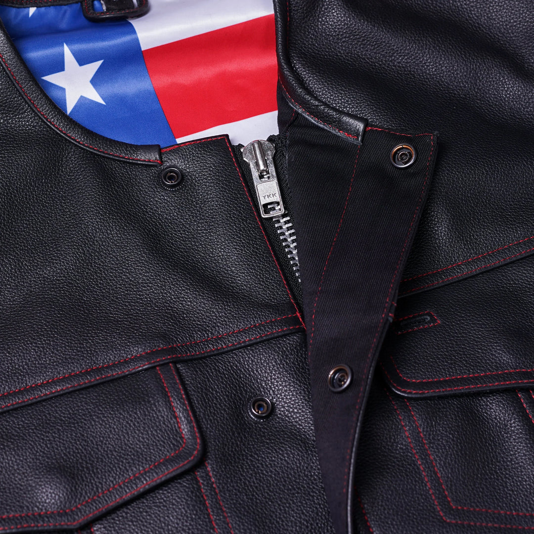 American Core Men's Leather Motorcycle Vest