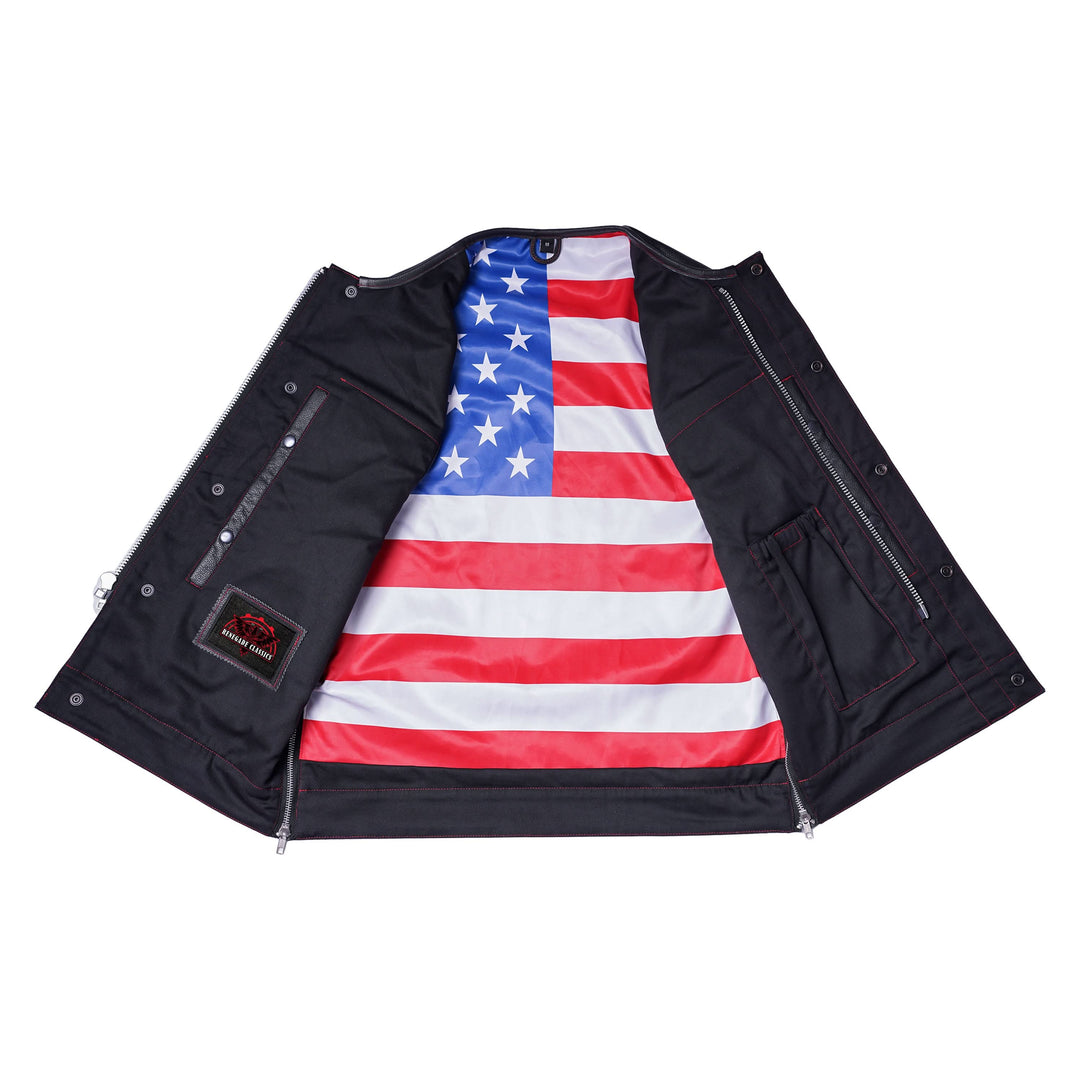 American Core Men's Leather Motorcycle Vest
