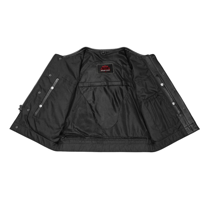 Target Men's Leather Motorcycle Vest – Black