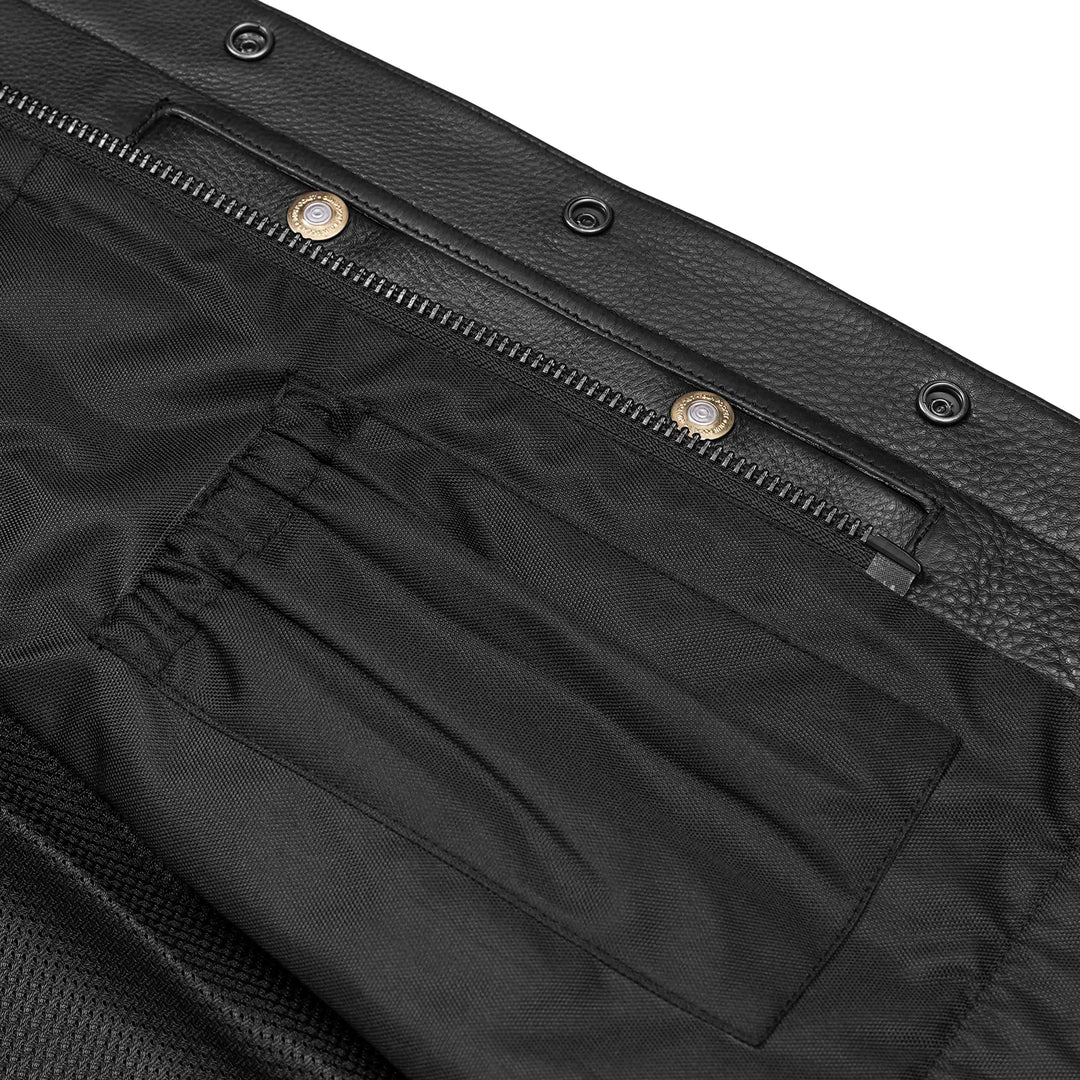 Target Men's Leather Motorcycle Vest – Black