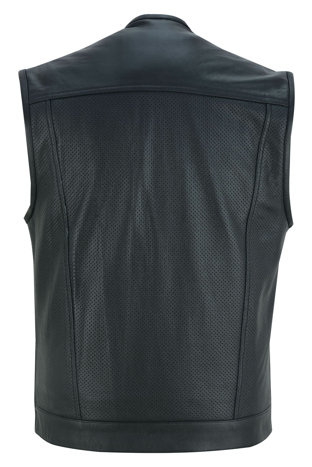 Cool EdgeMen's Leather Biker Vest - Black