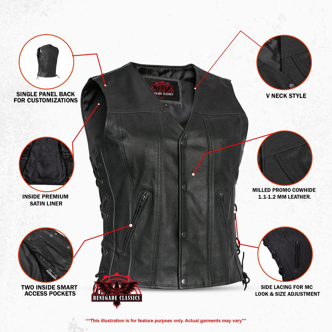 Aura Blaze Women's leather vest