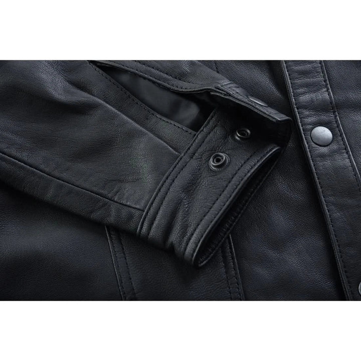 Men's Premium Lightweight  Black Leather Shirt