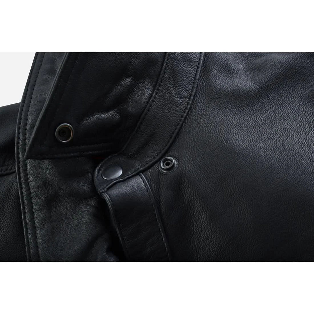Men's Premium Lightweight  Black Leather Shirt