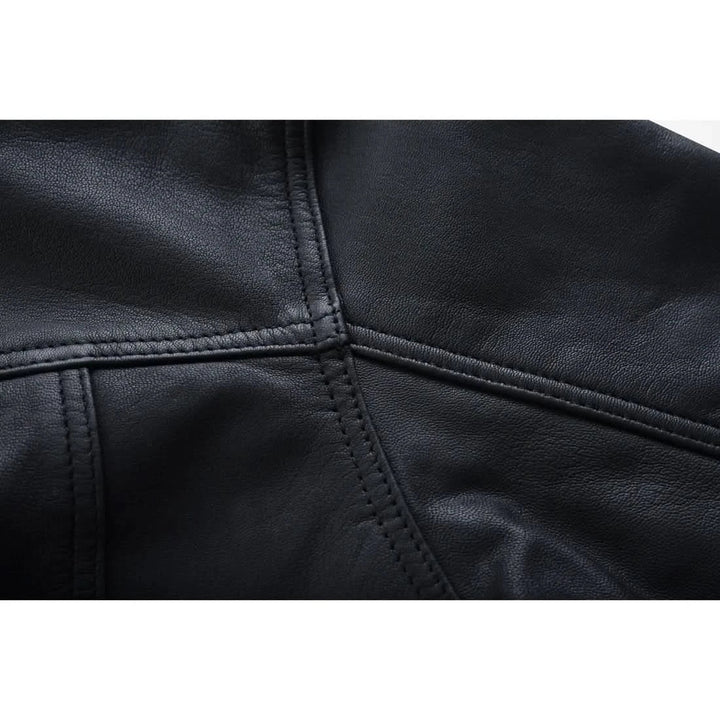 Men's Premium Lightweight  Black Leather Shirt