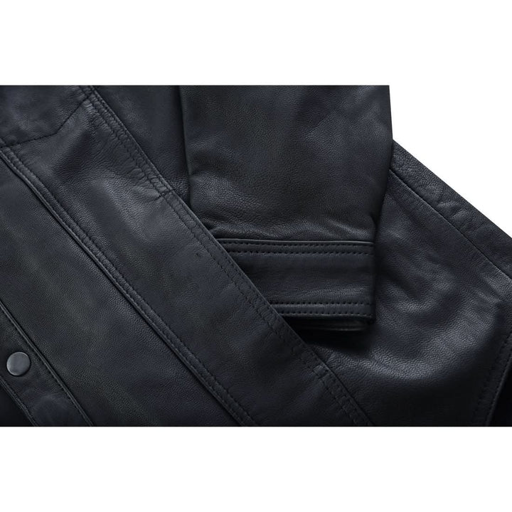 Men's Premium Lightweight  Black Leather Shirt