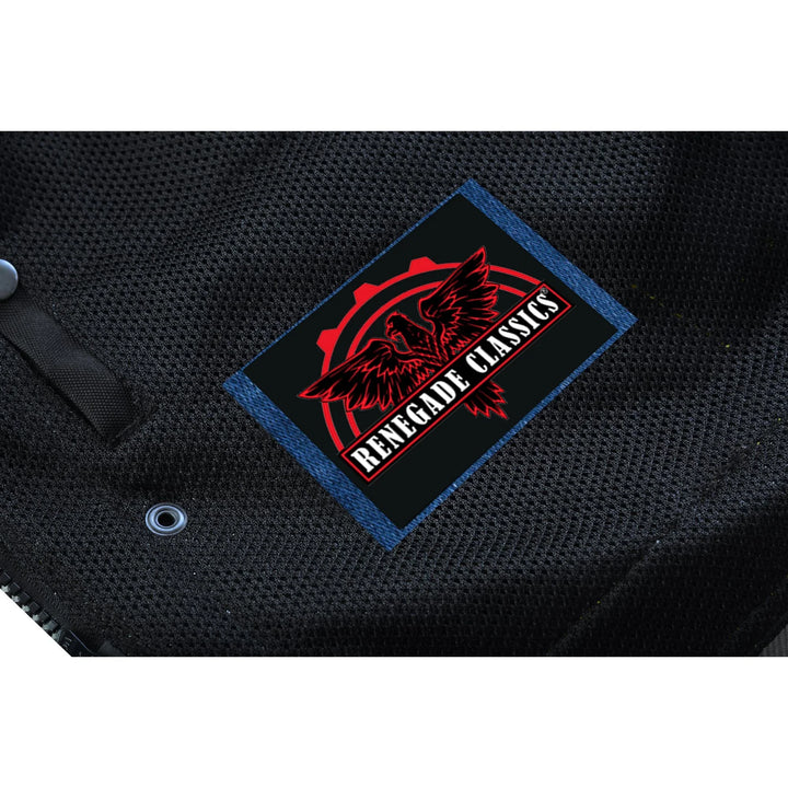 Mesh Rave Men's Black Mesh Textile Vest with Black Paisley Liner