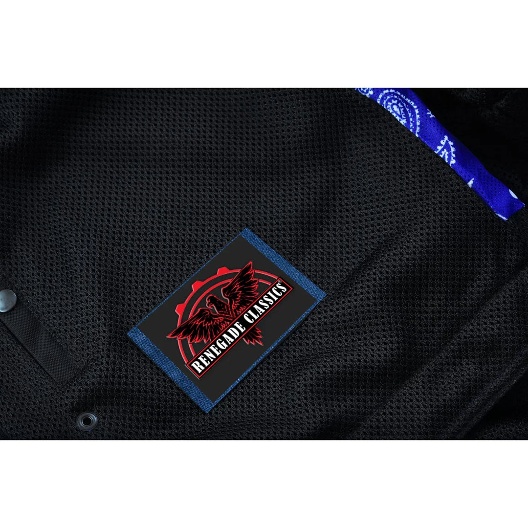 Blue Soul Men's Black Mesh Textile Vest with Blue Paisley Liner