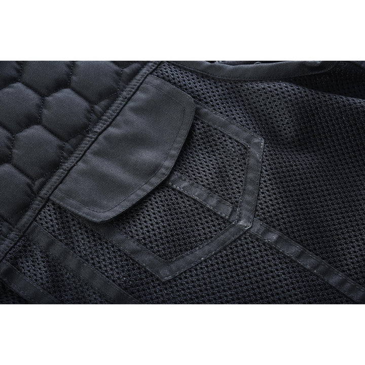 Mesh Rave Men's Black Mesh Textile Vest with Black Paisley Liner