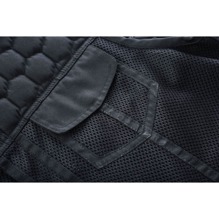 Mesh Rave Men's Black Mesh Textile Vest with Black Paisley Liner