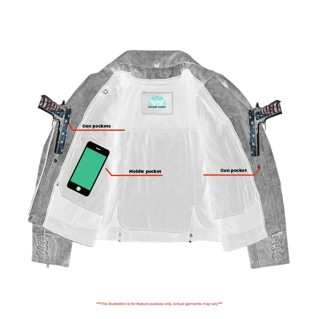Frost Fury Women's Leather Biker Jacket – Gray